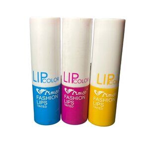 Amuse Fashion Lips Tinted Lip Color Lot 3 Nectar Sweet Peachy Peach Red Glam